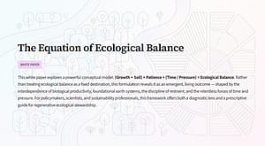 The Equation of Ecological Balance